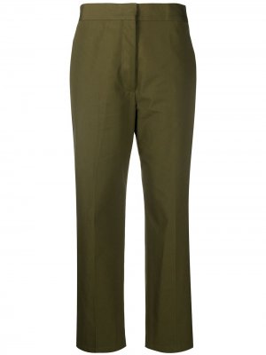 Укороченные брюки кроя слим Jil Sander. Цвет: зеленый