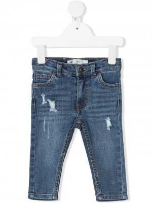 Levis Kids джинсы скинни с эффектом потертости Levi's. Цвет: синий