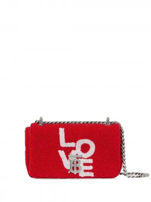Махровая мини-сумка Lola с принтом Love Burberry. Цвет: красный