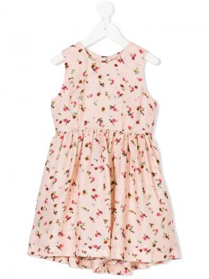 Платье с цветочным принтом Preen Mini. Цвет: розовый