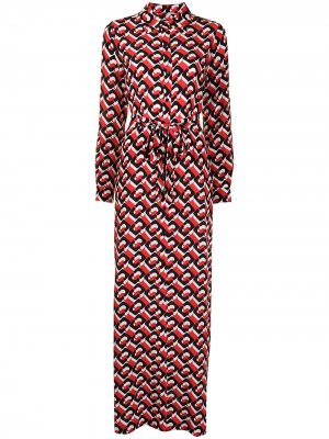 Платье-рубашка с геометричным принтом DVF Diane von Furstenberg. Цвет: разноцветный