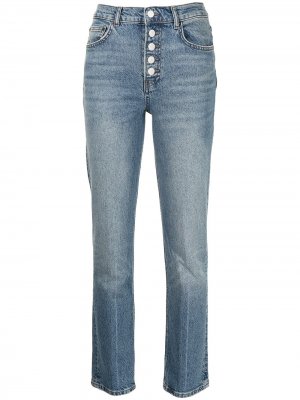 Прямые джинсы средней посадки Reformation. Цвет: синий