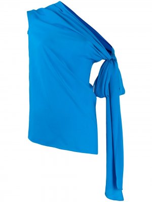 Блузка Ozora асимметричного кроя с завязками Roland Mouret. Цвет: синий