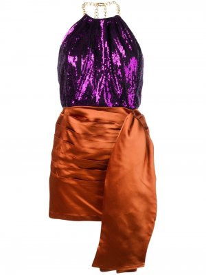 Короткое двухцветное платье Christian Pellizzari. Цвет: фиолетовый
