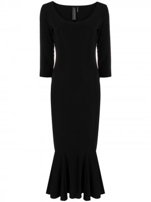 Платье миди с длинными рукавами Norma Kamali. Цвет: черный