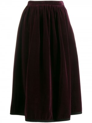 Бархатная юбка 1970-х годов Yves Saint Laurent Pre-Owned. Цвет: фиолетовый