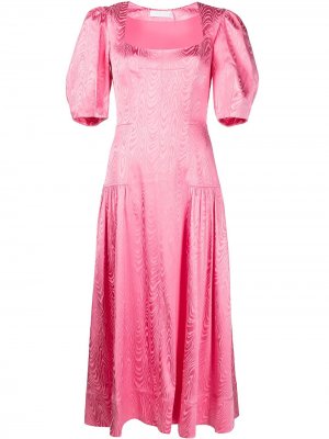 Жаккардовое платье миди Rumi Moire Jonathan Simkhai. Цвет: розовый