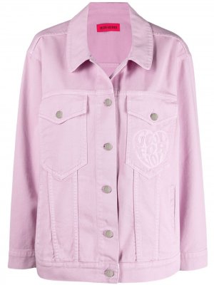 Джинсовая куртка с вышивкой IRENEISGOOD. Цвет: розовый