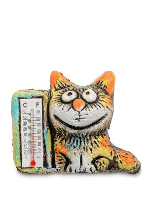 Фигурка Кот с термометром шамот Art East. Цвет: коричневый