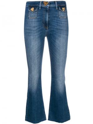 Укороченные джинсы клеш Elisabetta Franchi. Цвет: синий