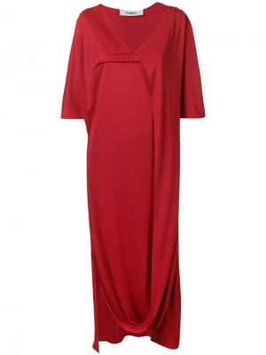 V-neck draped dress Chalayan. Цвет: красный