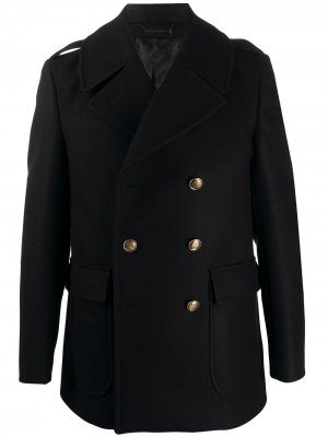 Двубортное пальто с воротником Givenchy. Цвет: черный