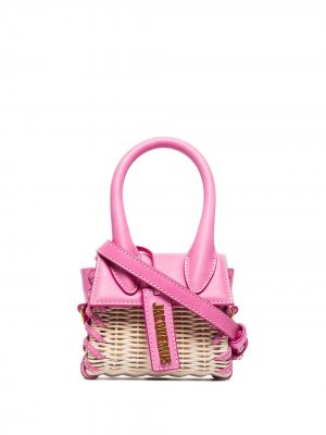 Плетеная мини-сумка Le Chiquito Jacquemus. Цвет: розовый