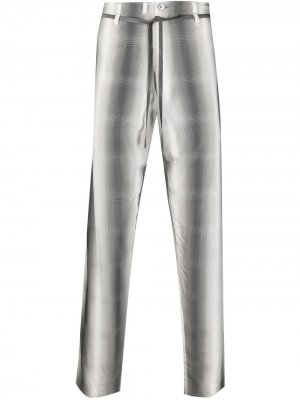 Полосатые брюки прямого кроя с эффектом градиента Marni. Цвет: серый