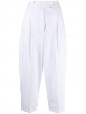 Укороченные брюки со складками Jejia. Цвет: белый
