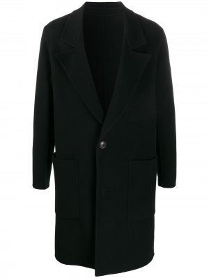 Однобортное пальто AMI Paris. Цвет: черный