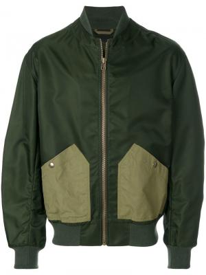 Куртка-бомбер с карманом сзади Mr & Mrs Italy. Цвет: зеленый