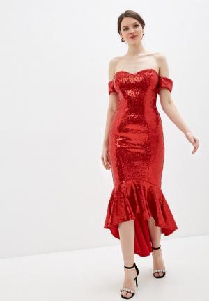 Платье Goddiva. Цвет: красный
