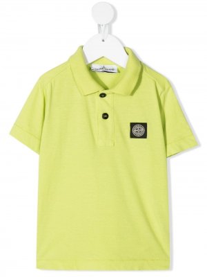 Рубашка поло с аппликацией-логотипом Stone Island Junior. Цвет: зеленый