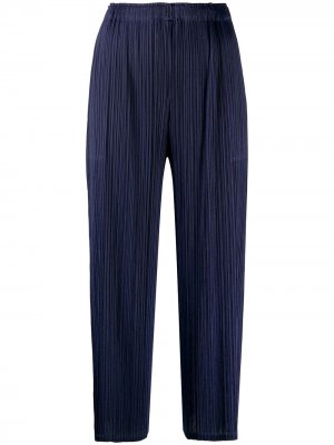 Укороченные плиссированные брюки Pleats Please Issey Miyake. Цвет: синий