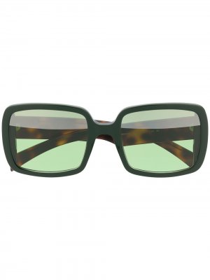 Солнцезащитные очки в квадратной оправе Marni Eyewear. Цвет: зеленый