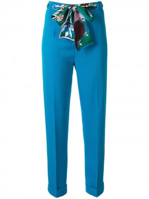 Укороченные брюки с платочной завязкой Emilio Pucci. Цвет: синий
