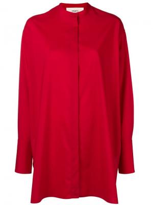 Удлиненная рубашка с воротником-стойкой Ports 1961. Цвет: красный