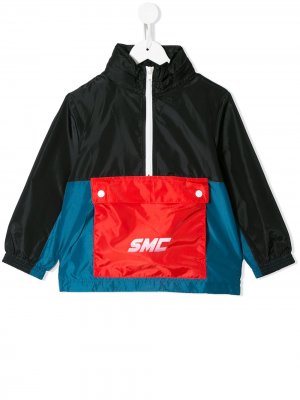 Непромокаемая куртка в стиле колор-блок с принтом Stella McCartney Kids. Цвет: черный