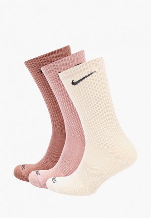 Носки 3 пары Nike. Цвет: разноцветный