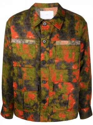 Куртка-рубашка с абстрактным принтом Goodfight. Цвет: зеленый