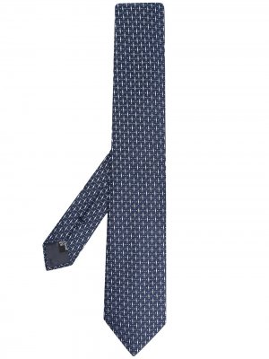 Жаккардовый галстук с геометричным узором Emporio Armani. Цвет: синий