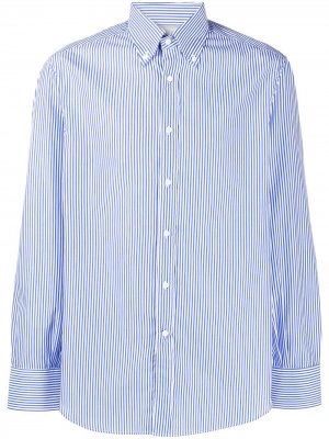 Полосатая рубашка на пуговицах Brunello Cucinelli. Цвет: синий