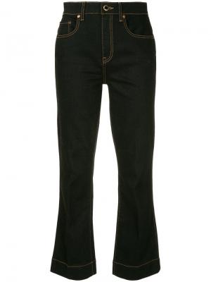 Укороченные расклешенные джинсы Fiona Khaite. Цвет: синий