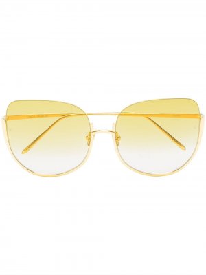 Солнцезащитные очки Kennedy в массивной оправе Linda Farrow. Цвет: желтый