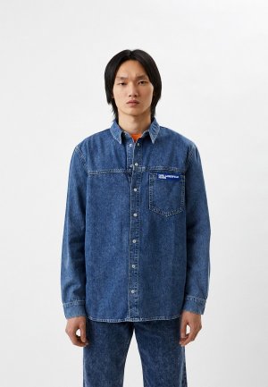 Рубашка джинсовая Karl Lagerfeld Jeans. Цвет: синий