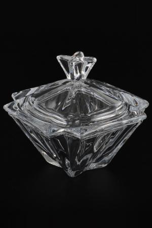 Конфетница с крышкой 15 см Crystalite Bohemia. Цвет: прозрачный