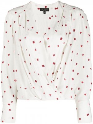 Блузка с цветочным принтом и запахом Rag & Bone. Цвет: белый
