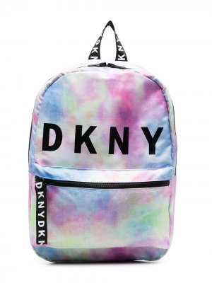 Рюкзак с логотипом и принтом тай-дай Dkny Kids. Цвет: синий