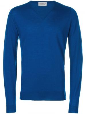 Классический свитер John Smedley. Цвет: синий