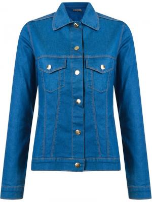 Джинсовая куртка с заостренным воротником Amapô. Цвет: синий