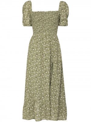 Платье миди Meadow с цветочным принтом Reformation. Цвет: зеленый