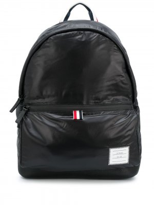 Объемный рюкзак из рипстопа Thom Browne. Цвет: черный