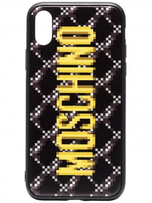 Чехол для iPhone XS с логотипом Moschino. Цвет: черный