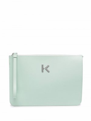 Клатч с логотипом Kenzo. Цвет: зеленый