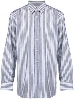 Полосатая рубашка на пуговицах Brioni. Цвет: синий