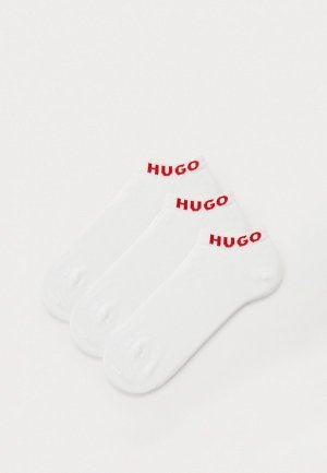 Носки 3 пары Hugo. Цвет: белый