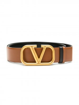 Двусторонний ремень с логотипом VLogo Valentino Garavani. Цвет: коричневый