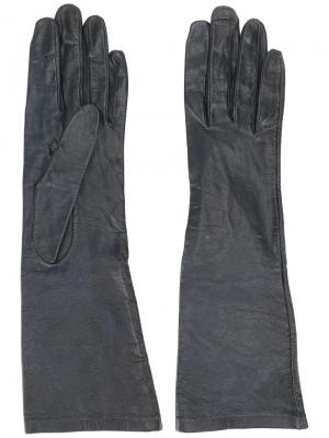 Перчатки средней длины Yves Saint Laurent Pre-Owned. Цвет: черный
