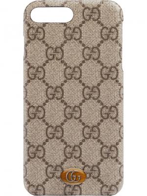 Чехол Ophidia для iPhone 8 Plus Gucci. Цвет: коричневый