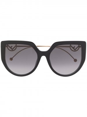 Массивные солнцезащитные очки с логотипом FF Fendi Eyewear. Цвет: черный
